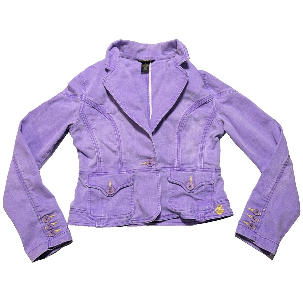Y2K ROCAWEAR Purple Dye Stretch Denim Blazer Jacket - Juniors XL